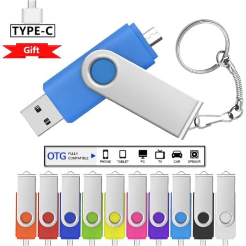 Type-C adapter 2 in1 OTG usb2.0 pen drive 4gb 8gb 16gb flash drive pendrive 32gb flash memory stick 64gb OTG usb 2.0 memoria cle