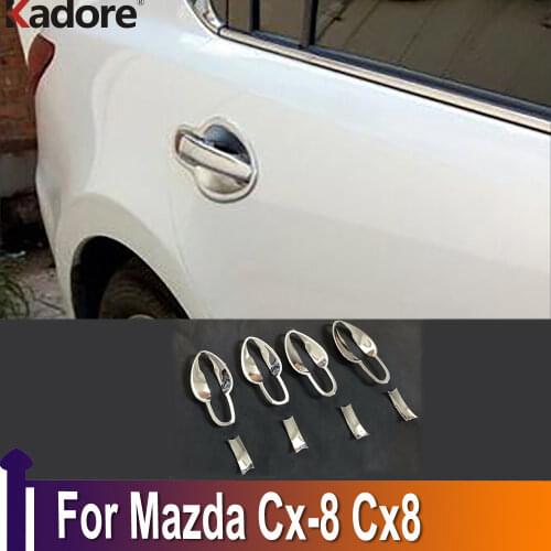 Car-Styling For Mazda Cx-8 Cx8 2017 2018 2019 2020 2021 ABS Chrome Car Side Door Handle Bowl Cover Trim Sticker Accessories