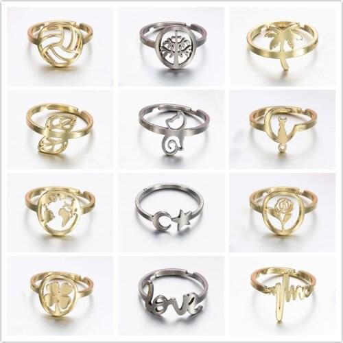 Bohemian Irregular Wave Rings Simple Geometric Handmade Jewelry Ring for Women Men Adjustable Antique Statement Rings Anillos
