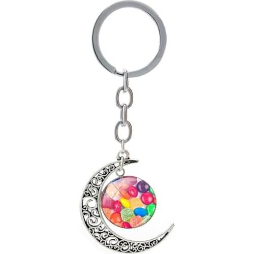 Delicious Candy Photos Moon Settings Keychains 2021 New Arrival Kids Key Ring Childrens Day Gifts Jewelrys