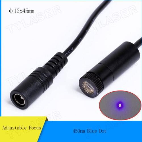 D12X45mm Adjustable Focus 450nm 5mW 10mW 20mW 30mW 50mW 80mW Blue Dot Laser Diode Module Industrial Grade ACC Driver TYLASERS