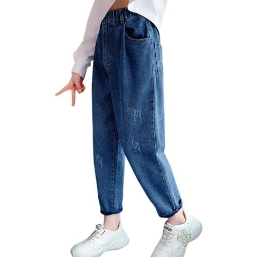 Girls Jeans Solid Color Jeans Kids Girl Spring Autumn Jeans For Kids Teenage Childrens Clothing 6 8 10 12 14