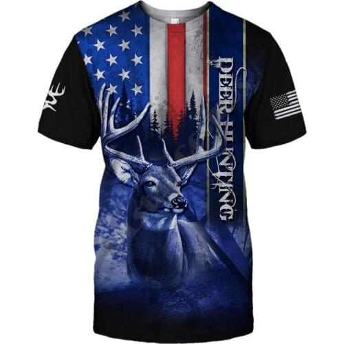 Deer Huning Tees Harajuku t shirt Fashion 3D Printed Shorts Sleeves T-shirts Men For Women t shirts Tops DropShipping
