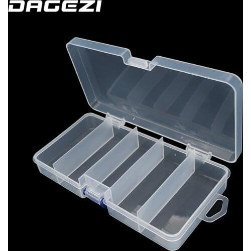 DAGEZI Fishing Box 17.5*3*8.9cm PVC Lure Box Bait Storage Case 5 Compartment Fishing Tackle Tool for Carp Fishing Pesca