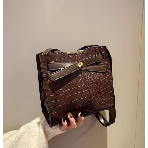 Women Small Pu Leather Shoulder Bag High Quality Crocodile Crossbody Bags for Women New Fashion Female Handbags Messenger Bags