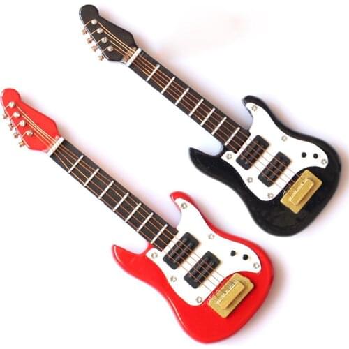 Cute 1PC Guitar Accessories Dollhouse Miniature Instrument Craft Kid Furniture Decor For Home Black Scal 1/12 Ornament Part A9Z5