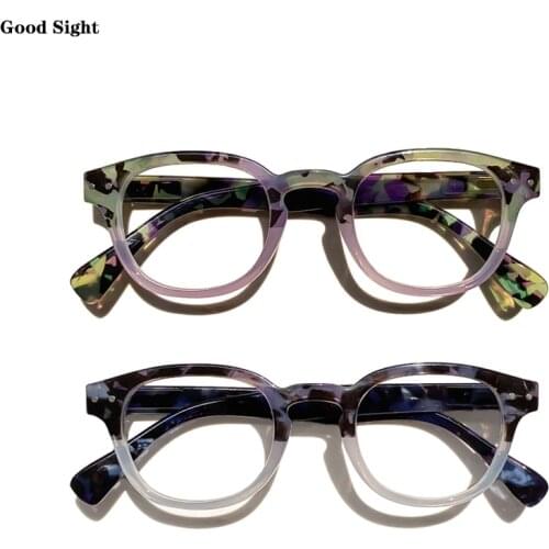 Good Sight Fashion Womens Reading Glasses Anti-blue light Round Computer Eyeglasses Retro Decorative Computer Eyewear +3+4+5+6