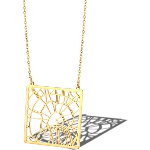 New Custom Design wholesale stainless steel world map pendants Choker necklace fashion jewelry for Ladies