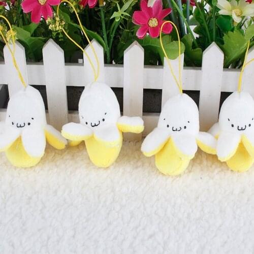 New cute 6cm plush Peeled banana Portable Pendant stuffed soft good quality toy Bag decoration birthday christmas gift for kid