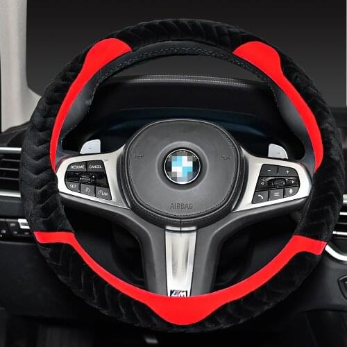 Steering Wheel Cover Braid on the Steering Wheel 38CM 15'' Holder Protector Car Styling Universal Plush Steering Wheel Cover