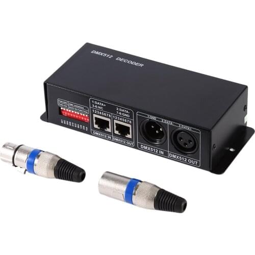 Professional 3CH DC12-24V RGBW DMX 512 Decoder LED Controller RGB LED DMX512 Decoder 3 Channel with Two Working Modes