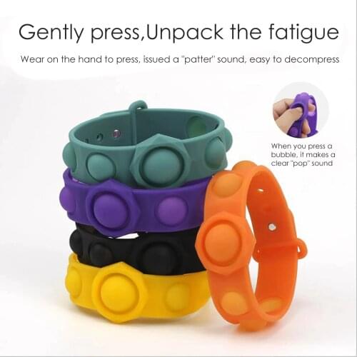 Simple Dimple Silicon Popit Wrist Watch Band Fidget Push New Popit Sensory Bracelet