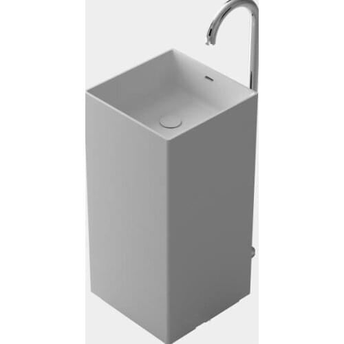Bathroom Rectangular Pedestal Freestanding Vessel Wash sink Solid surface stone wash basin RS38377