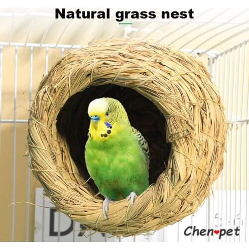 Handmade Natural Grass Bird Nest Bird House Parrot Pigeon Nest Warm Pet Bedroom Courtyard Bird Cage Accessories Four Seasons
