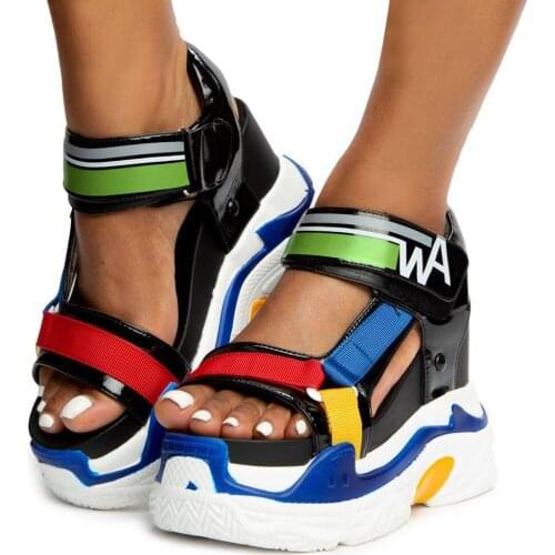 On Sale Women Shoes Brand Design Summer Platform Wedges Heels Women Sandals Mixed Color Large Size 35-43 Mixed Color 2021