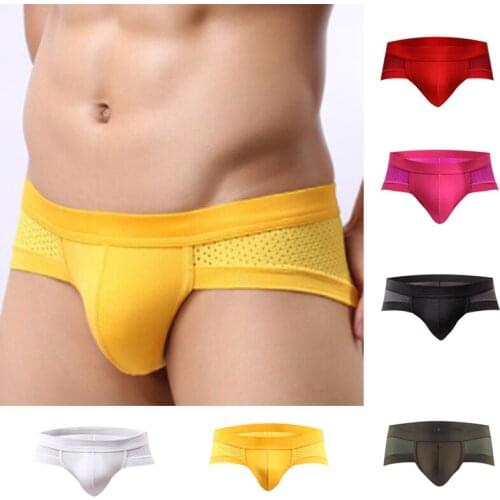 Sexy Men Briefs Underwear Summer Solid Color Mens Boxer Shorts Underpants Breathable Comfortable Modal Male Panties Plus Sizes