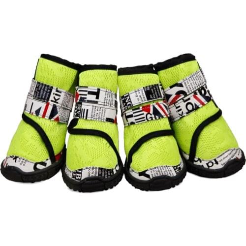 Mesh Surface Dog Shoes Non Slip Rib Sole Breathable Velcro Strap Pet Climbing Shoes For Small Medium Big Dogs Walking Dogs Boots