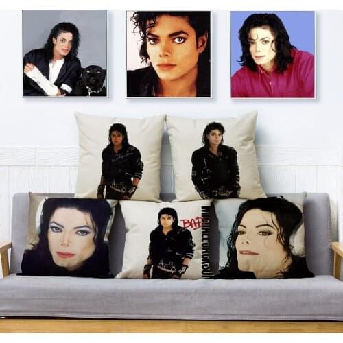 Super Star Michael Jackson Throw Pillow Cover 45*45cm Textile Cushion Covers Linen Pillow Case Car Sofa Home Decor Pillows Cases