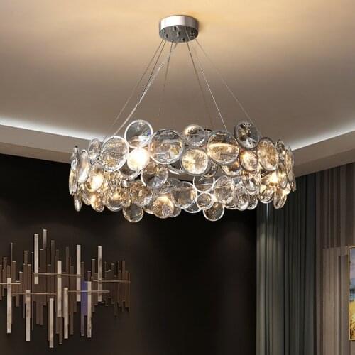 Led European And American Light Luxury Crystal Chandelier Club Simple Hotel Creative Warm Romantic Bedroom Living Room Garden