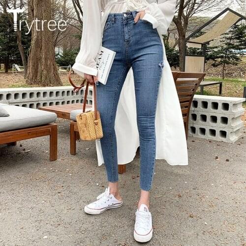 Женские высокие джинсы Trytree China At AliExpress