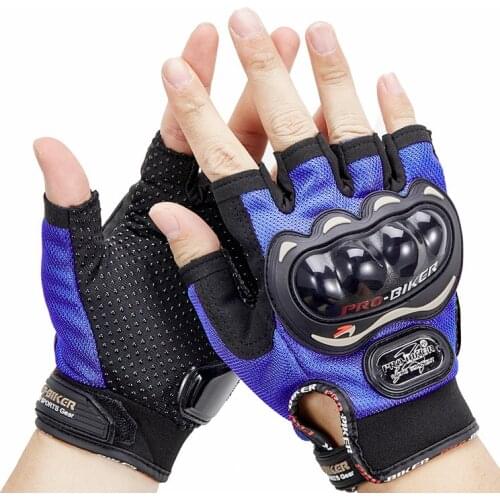 Cycling Gloves Blue Bike Gloves Half Finger Black Gloves Motorcycle Motorbike Summer Protective Gears Glove 3 Colors
