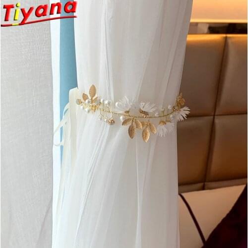 1PC Luxurious Pearls Curtains Accessory Tulle Tieback Home Decoration Window Drpes Tie Tope HM838#VT