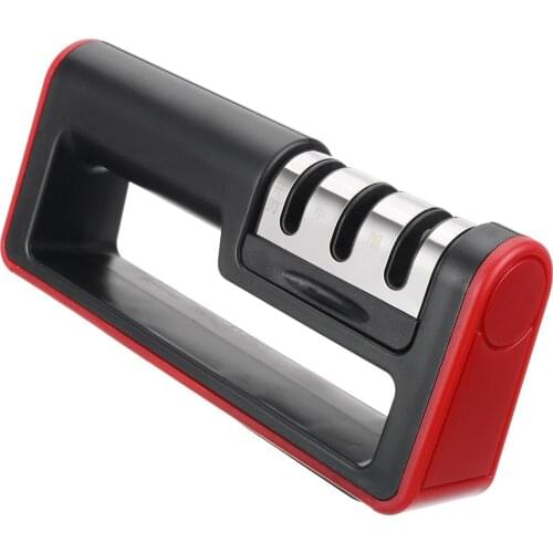 1pcs Handle Household Cutter Sharpener Kitchen Knife Grinder Stone Hard Carbide Ceramic Sharpening Stone 3 Stages