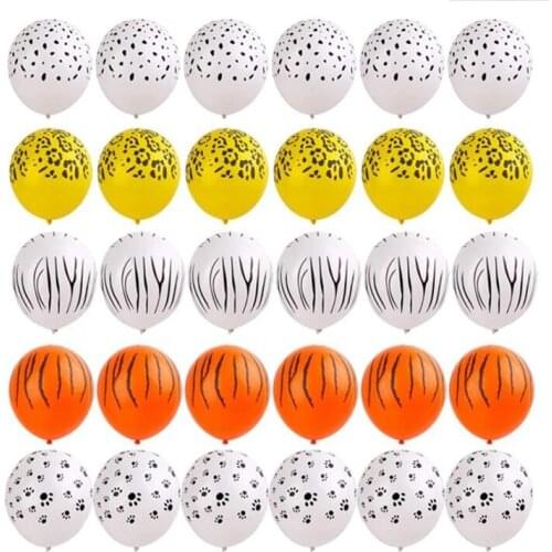 100Pcs 12inch Animal Helium Latex Balloons Tiger Zebra Pattern Balloon DIY Happy Birthday Baby Show Party Decoration Kids Gift