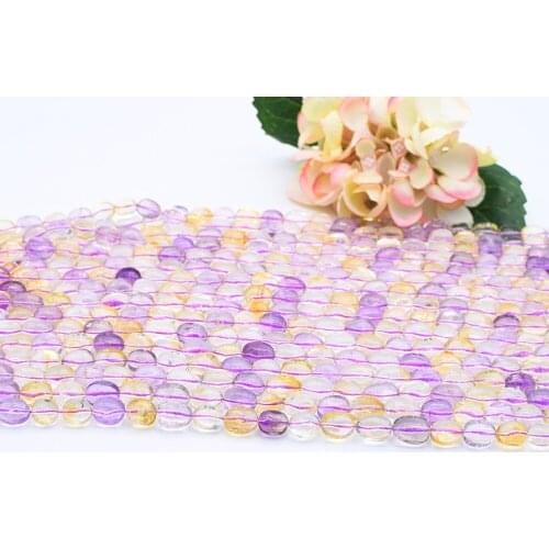 10x14mm Natural Yellow Amethysts Stone Beads Oval Shape Loose Beads 15.5"