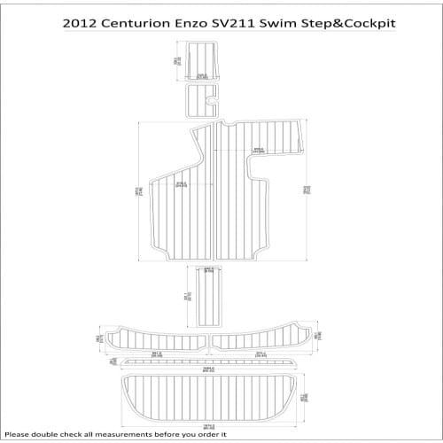 2012 Centurion Enzo SV211 Swim Step&Cockpit Pad Boat EVA Teak Decking 1/4" 6mm