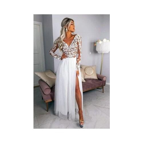 2021New Brand Fashion Women Lace Evening Party Ball Prom Gown Formal Cocktail Wedding Beach Long Dress