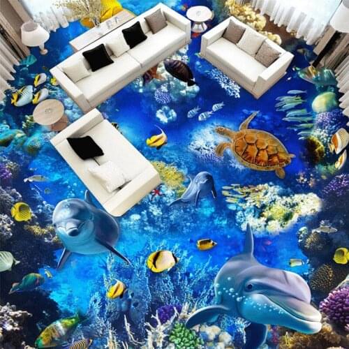 Custom 3D Cartoon Dolphin Animals Wallpaper Murals For Bathroom Modern Boy Girl Kids Love High Quality Healthy Mural Wall Paper
