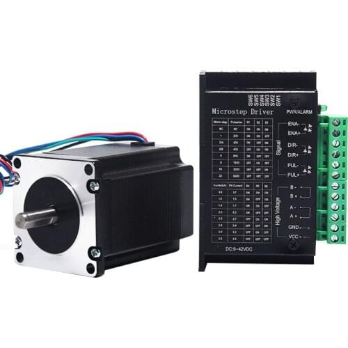 57 Motor kit 57BYG250B Motor 56mm Length 1.2N.M Axial Diameter + TB6600 4A DC12-42V 32 Subdivision Driver