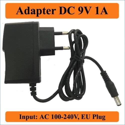9V 1A EU Plug AC DC Adapter 1pcs AC 100V-240V Converter Adapters to DC 9V 1A Power Supply Charger DC 5.5mm x 2.1-2.5mm 1000mA
