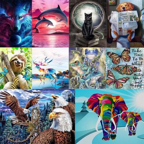 5D DIY diamond painting Elephant cat eagle animal embroidery mosaic stickers home decoration handmade child Christmas gifts