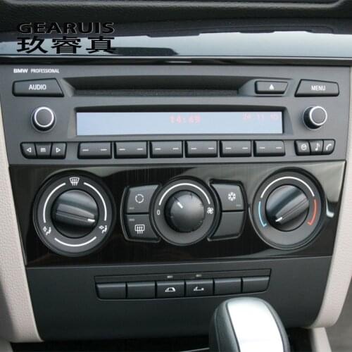 Car Console Air Conditioning Knob Frame Decoration Stickers Trim For BMW 1 Series E81 coupe Volume Buttons Frame Modified Decals