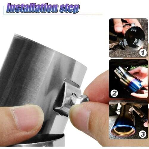 Car universal curved grilled blue steel tail steel throat, 1PCS exhaust muffler pipe V4X6