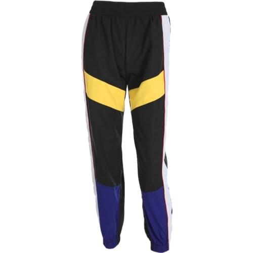 NEWDISCVRYWomen High Waist Patchwork Pants Black Pencil Pants Streetwear 2020 Cargo Pants Loose Jogger Trousers Women Sweatpants