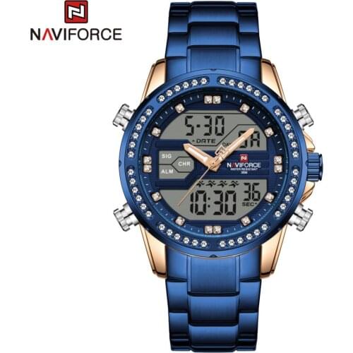 NAVIFORCE Men Watch Sports Chronograph Mens Watches Top Brand Stainless Steel Waterproof Date Quartz 2020 New Relogio Masculino