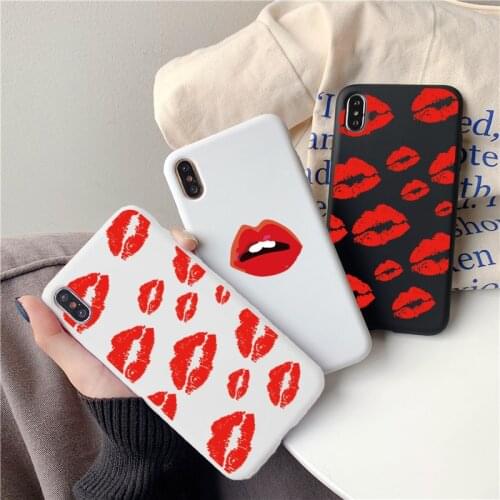 Cover For Samsung Galaxy A32 A52 A72 A02 S A21S A12 A50 A31 A41 A71 A70 S8 S9 S10 S20 FE S21 Plus Ultra Sexy Girl Red Lips Case