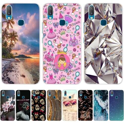 For Vivo Y11 2019 Y11S Case Flowers Back Cover Soft Transparent Silicone Painting Cases Shell For on Vivo Y11S Y 11 1906 V2028