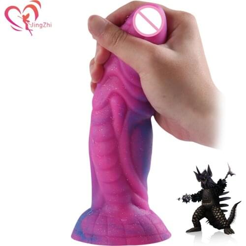 JingZhi Strap on Strange Dildo Pants Realistic Liquid Silicone Big Anal Dildo For Women Sex Toy Soft Suction Cup Penis Adult Toy