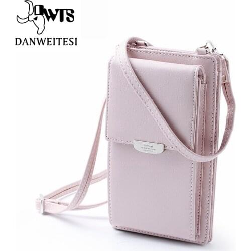 [DWTS]New Women Casual Wallet Brand Cell Phone Wallet Big Card Holders Wallet Handbag Purse Clutch Messenger Shoulder Straps Bag