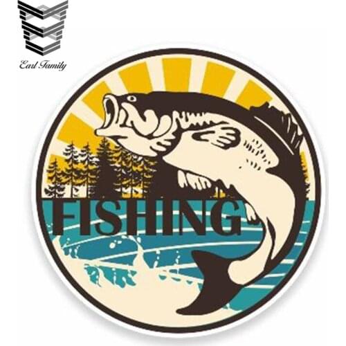 EARLFAMILY 13cm x 13cm Fishing Fisherman Hobby Fish Boat Car Stickers Vinyl Decal Reflective Sticker Waterproof 3D Car Styling