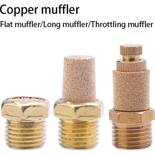 10PCS Pneumatic Copper Fitting M5 1/8 1/4 3/8 1/2 BSP Male Thread Exhaust Muffler Silencer Fitting Air Noise Brass Adjustable
