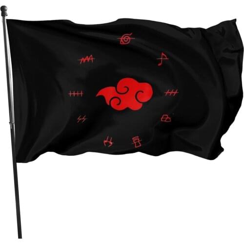90x150cm Naruto Akatsuki Organization Red Cloud flag Japanese Anime flag