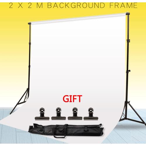 GSKAIWEN 2x2M Photography Adjustable Background Stand Kit for Studio Photo Video Party Wedding with Carrying Bag and Clip