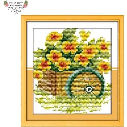 Your Gift Counted and Stamped Bonsai Flowers Needlework Needlepoint Embroidery DIY Cross Stitch kits for Home Decor J181