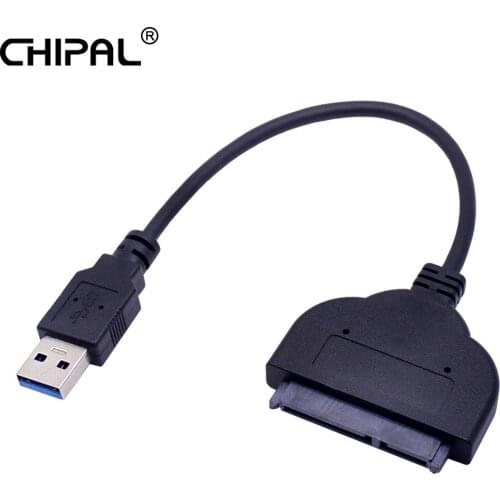 CHIPAL 100pcs USB 3.0 to SATA 3.0 Cable Adapter 5Gbps USB3.0 to Serial ATA III 22 Pin Converter for 2.5" SSD HDD Hard Disk Drive