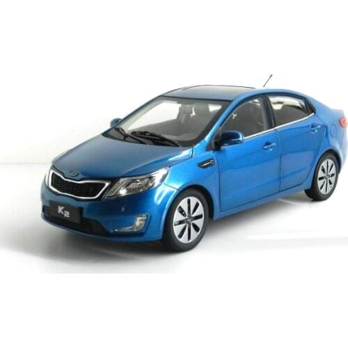 1:18 Diecast Model for Kia K2 Rio 2011 Blue Alloy Toy Car Miniature Collection Gifts